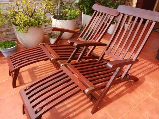 Tumbonas de teka (2 unidades)