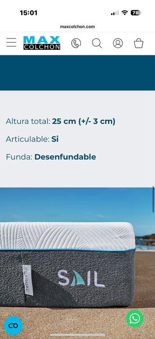 Colchón viscoelástico SAIL