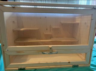 Jaula grande madera transparente hámster sirio
