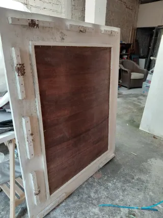 Espejo Marco Tallado Madera Beige
