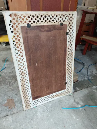 Espejo Marco Tallado Madera Beige