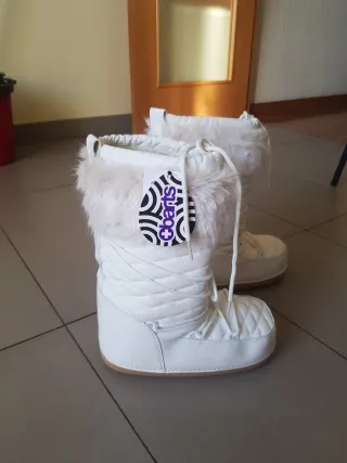 Botas de nieve Barts blancas y rosas