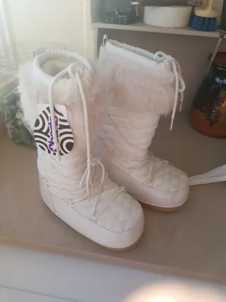 Botas de nieve Barts blancas y rosas