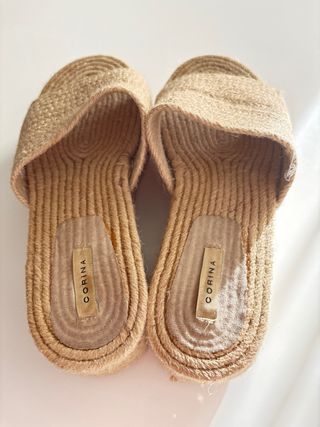 Sandalias CORINA Yute Beige