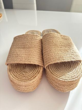 Sandalias CORINA Yute Beige