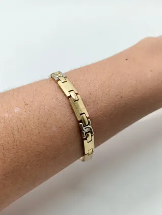 Pulsera Oro 18kt eslabones bicolor