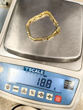 Pulsera Oro 18kt eslabones bicolor
