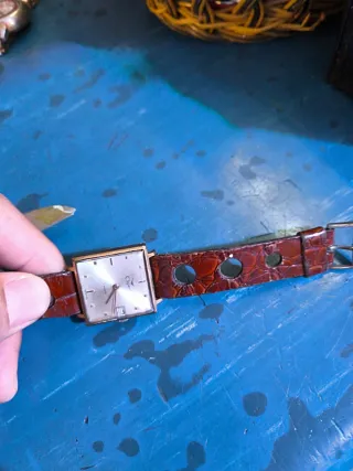 Reloj Clipper Cuadrado Dorado y Marrón