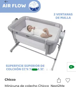 Minicuna colecho Chicco Next2Me Gris