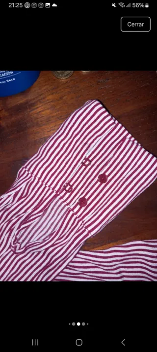 Camisa Bershka rayas roja y blanca Talla XS