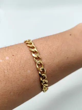 Pulsera eslabones ovales oro 18kt estilo cubana