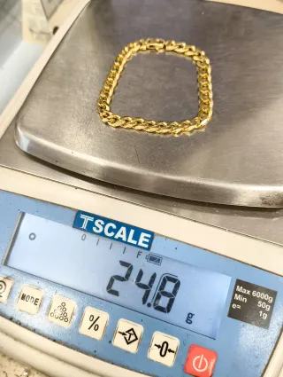 Pulsera eslabones ovales oro 18kt estilo cubana
