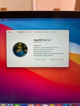 MacBook Pro 2020 Argento