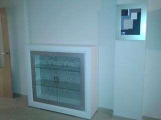 Vitrina de madera y cristal
