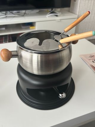 Set de fondue de acero inoxidable