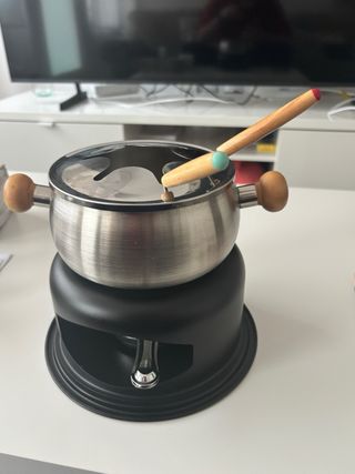 Set de fondue de acero inoxidable