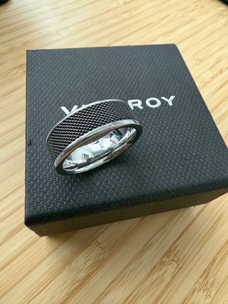 Anillo Viceroy Hombre Negro y Plateado