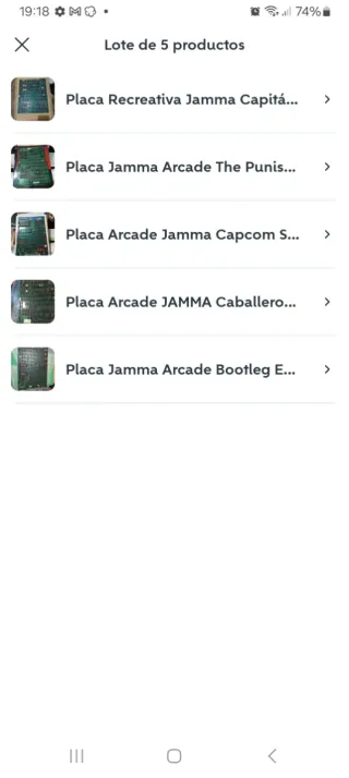 Lote 5 Placas Arcade JAMMA