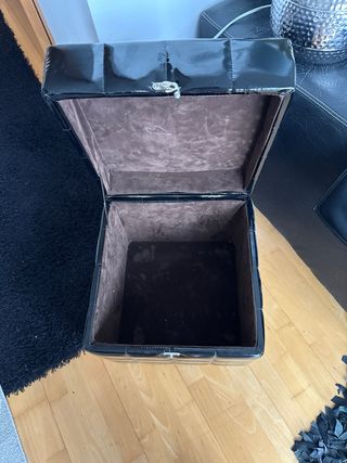 Puf baúl polipiel negro