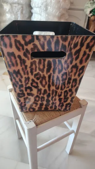 Papelera diseño leopardo