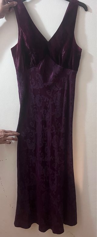 Vestido largo de gamuza
