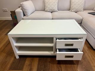 Mesa de centro Banak de madera blanca