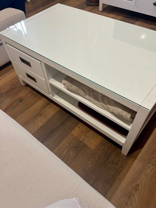 Mesa de centro Banak de madera blanca