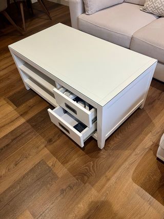 Mesa de centro Banak de madera blanca