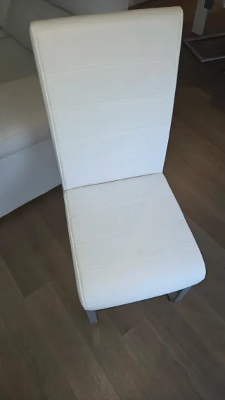 Mesa y 6 Sillas Comedor Blancas