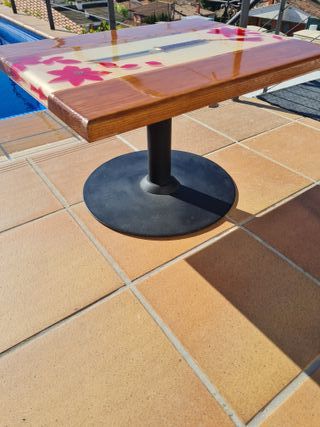 Mesa Artesanal Japonesa Madera y Epoxy