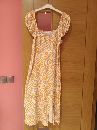 2 Vestido largo verano rosa+blanco y naranja+blanc