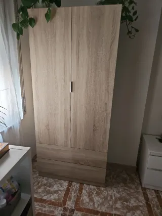 Armario 2 puertas y 2 cajones madera