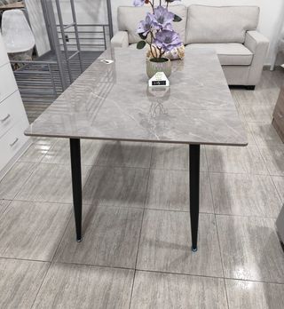 Mesa 120cm Efecto Mármol + 4 Sillas
