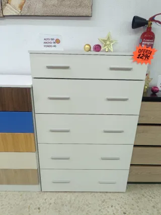 Cajonera blanca 5 cajones 120x78x40