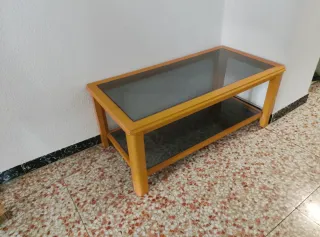 Mesa de centro madera y cristal