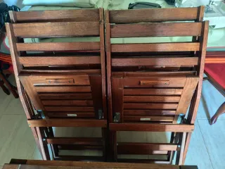 Mesa y 4 Sillas Terraza Madera