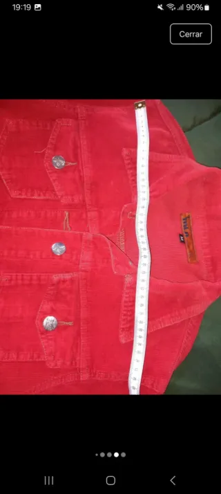 Chaqueta pana roja mujer Talla M