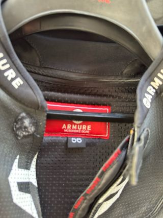 Mono de moto Armure 1 pieza negro/blanco talla 56