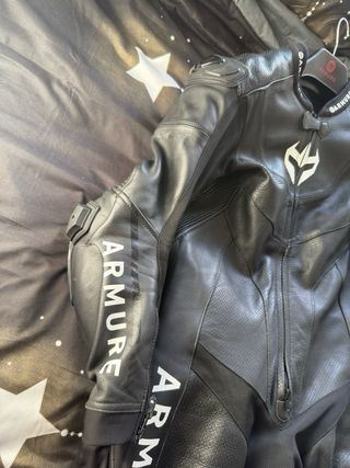 Mono de moto Armure 1 pieza negro/blanco talla 56