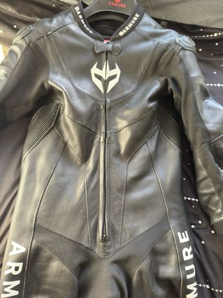Mono de moto Armure 1 pieza negro/blanco talla 56