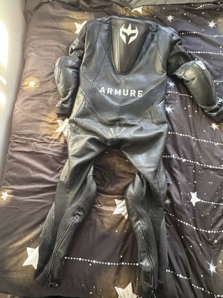 Mono de moto Armure 1 pieza negro/blanco talla 56