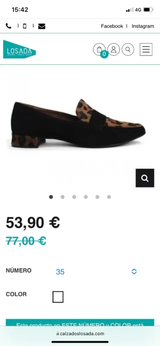 Mocasines Corte Inglés Negro/Leopardo
