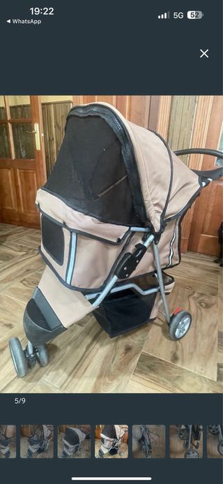 Carro para mascotas perros o gatos beige