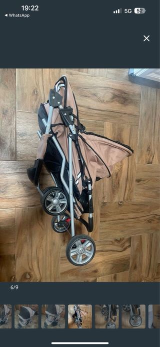 Carro para mascotas perros o gatos beige
