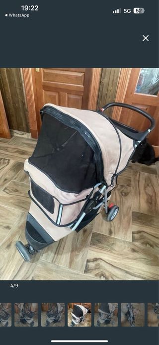 Carro para mascotas perros o gatos beige