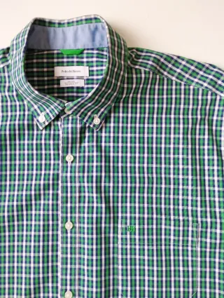 Camisa Pedro del Hierro cuadros verde y blanco