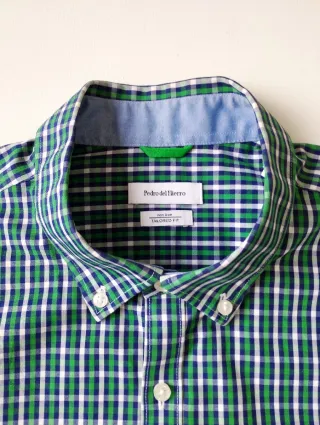 Camisa Pedro del Hierro cuadros verde y blanco