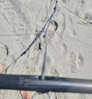 Barra carbono kitesurf con líneas