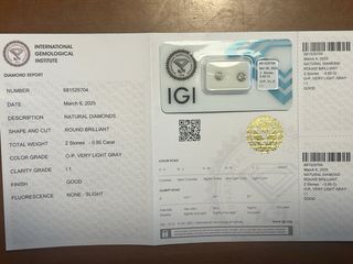 2 Diamantes IGI 0.95 Ct O-P VLG
