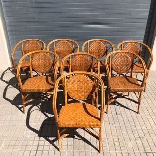 Antiguas Sillas Ratan Vintage estilo bistrot